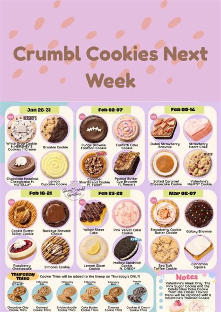 Crumbl Cookies: Weekly Flavors & Menu